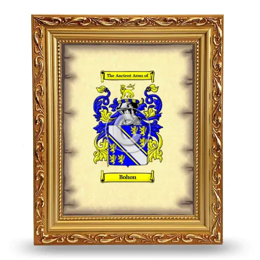 Bohon Coat of Arms Framed - Gold