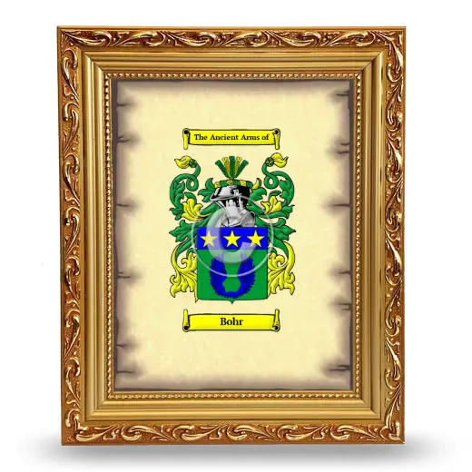 Bohr Coat of Arms Framed - Gold