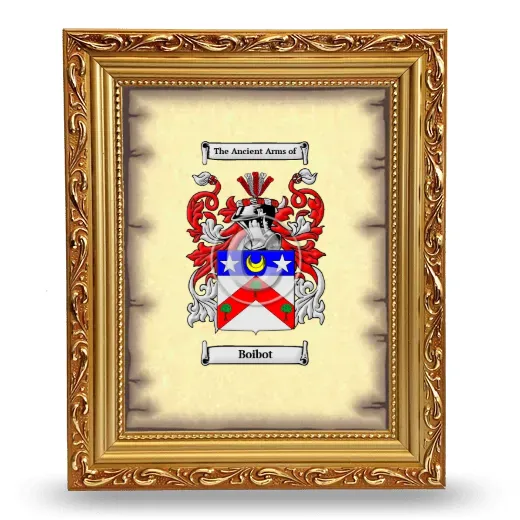 Boibot Coat of Arms Framed - Gold