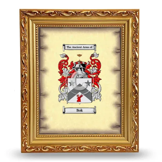 Bok Coat of Arms Framed - Gold