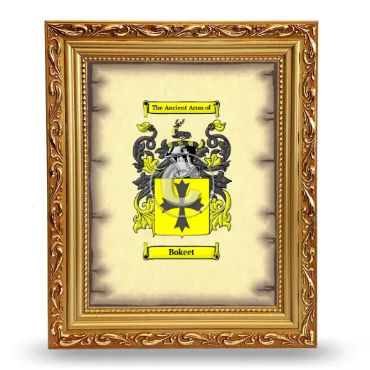 Bokeet Coat of Arms Framed - Gold