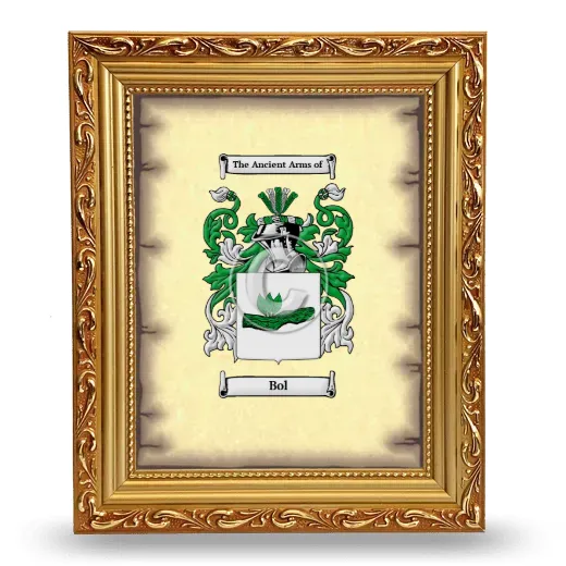 Bol Coat of Arms Framed - Gold