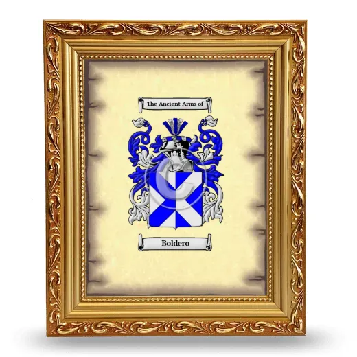 Boldero Coat of Arms Framed - Gold