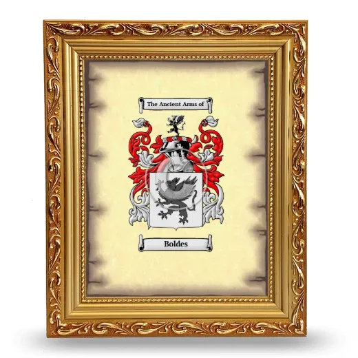 Boldes Coat of Arms Framed - Gold
