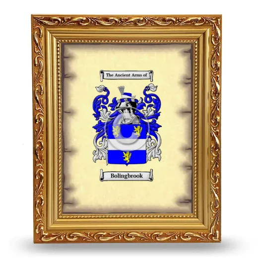 Bolingbrook Coat of Arms Framed - Gold