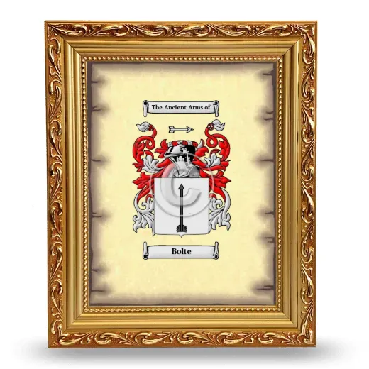Bolte Coat of Arms Framed - Gold