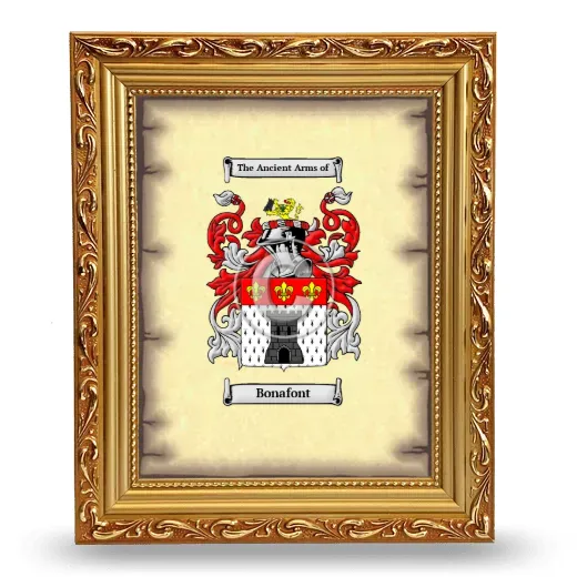 Bonafont Coat of Arms Framed - Gold
