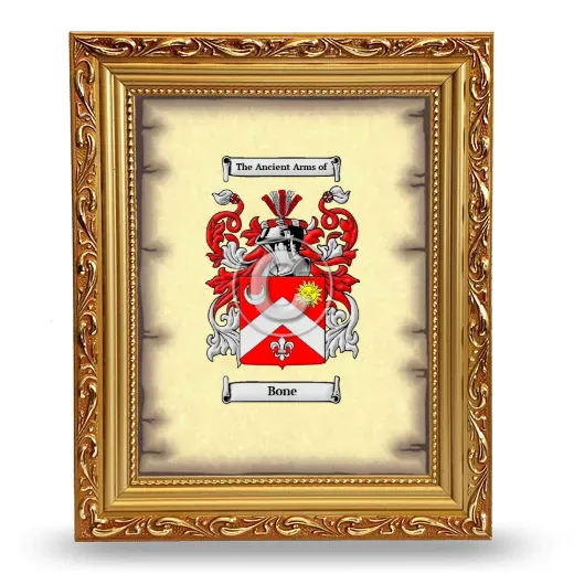 Bone Coat of Arms Framed - Gold