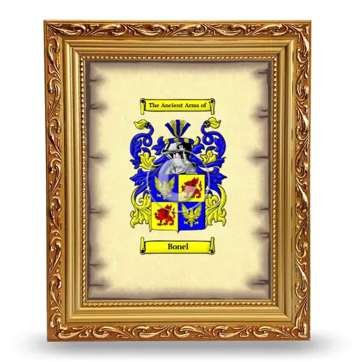 Bonel Coat of Arms Framed - Gold