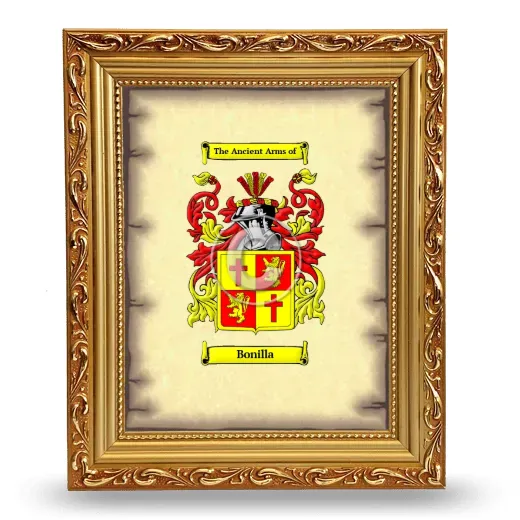 Bonilla Coat of Arms Framed - Gold