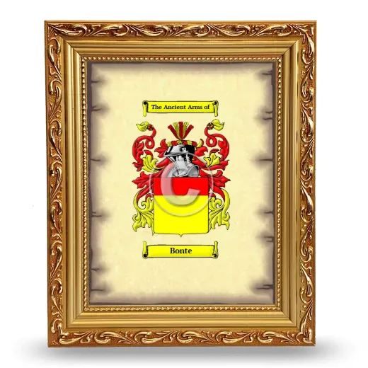 Bonte Coat of Arms Framed - Gold