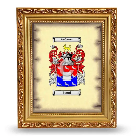 Boord Coat of Arms Framed - Gold