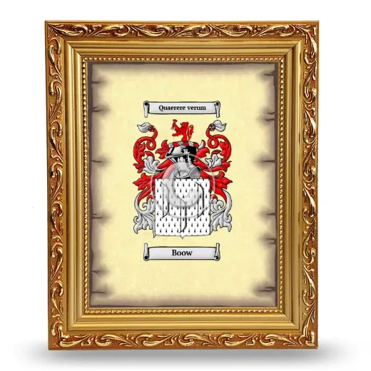 Boow Coat of Arms Framed - Gold
