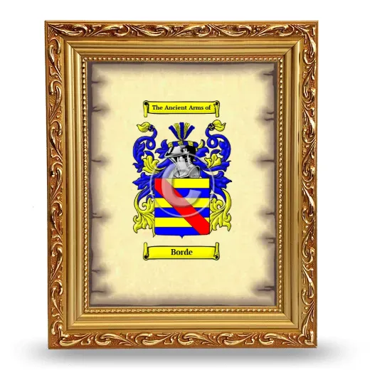 Borde Coat of Arms Framed - Gold