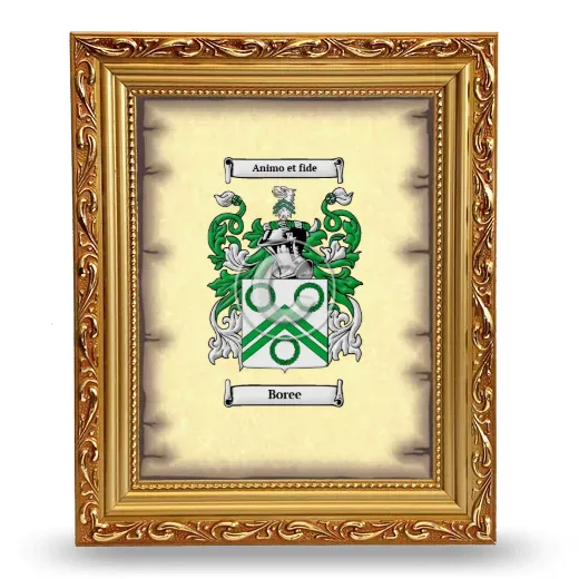 Boree Coat of Arms Framed - Gold