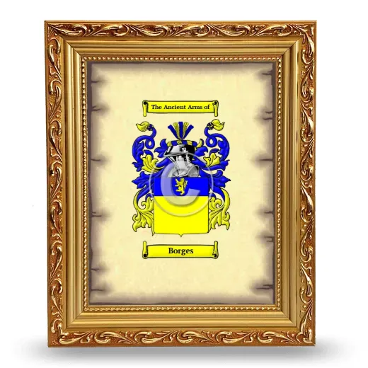Borges Coat of Arms Framed - Gold