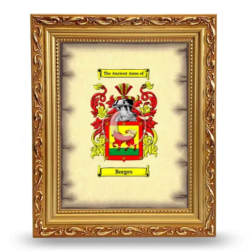 Borges Coat of Arms Framed - Gold