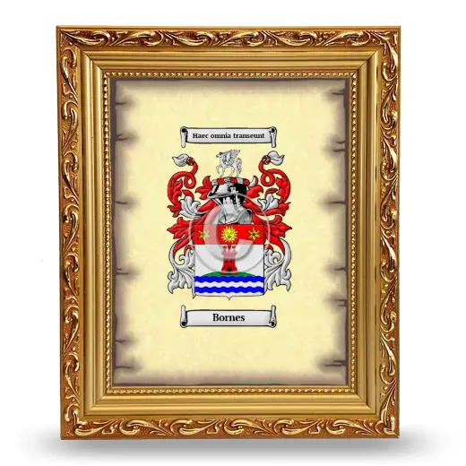 Bornes Coat of Arms Framed - Gold