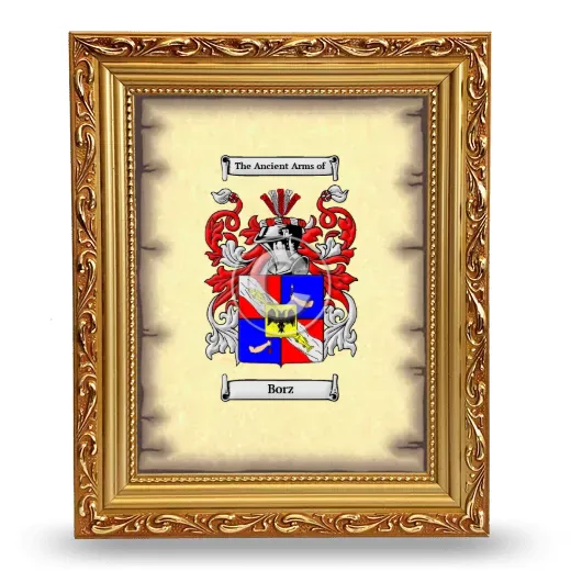Borz Coat of Arms Framed - Gold