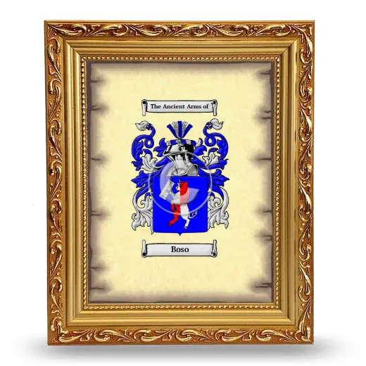 Boso Coat of Arms Framed - Gold