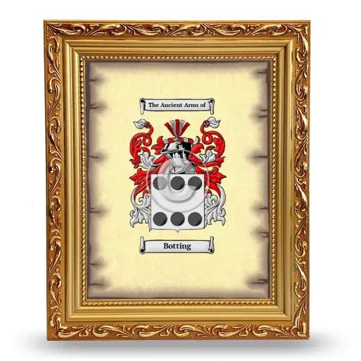 Botting Coat of Arms Framed - Gold