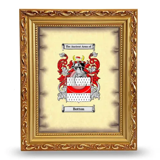 Botton Coat of Arms Framed - Gold