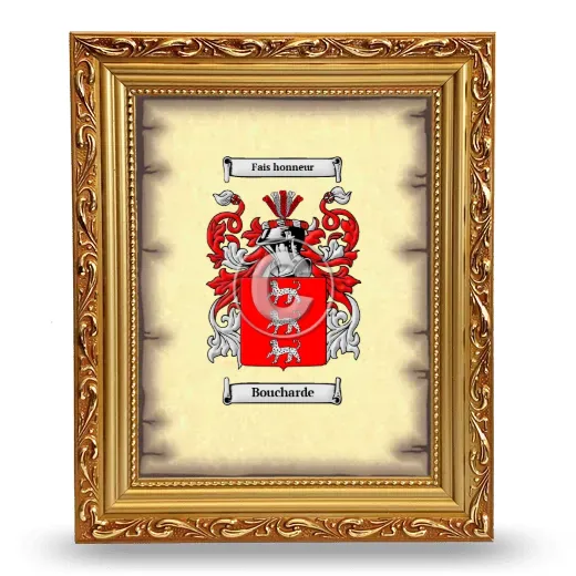 Boucharde Coat of Arms Framed - Gold
