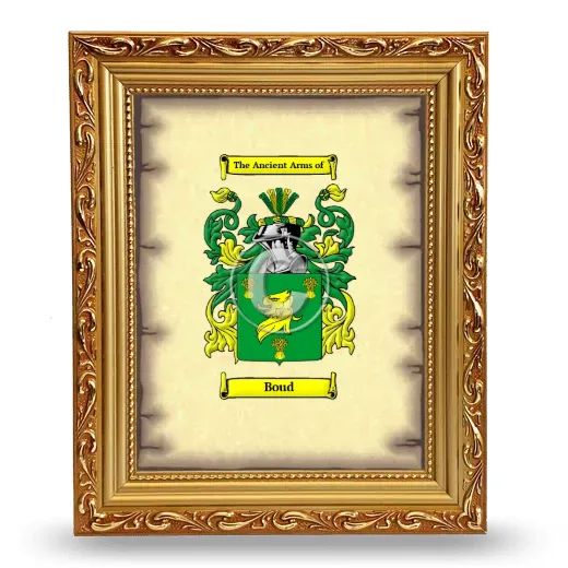 Boud Coat of Arms Framed - Gold