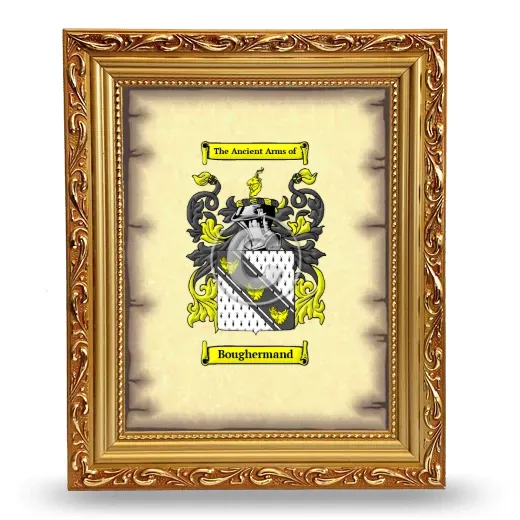 Boughermand Coat of Arms Framed - Gold