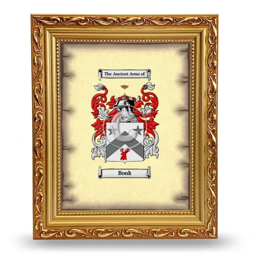 Bouk Coat of Arms Framed - Gold