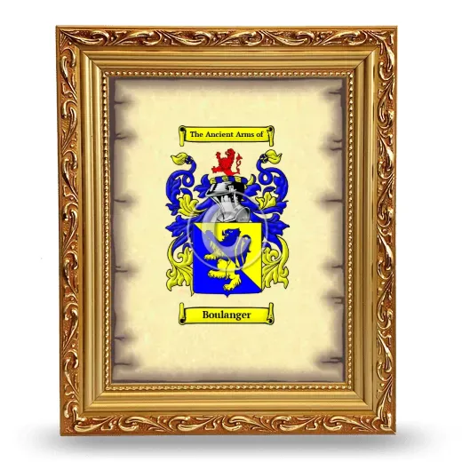 Boulanger Coat of Arms Framed - Gold