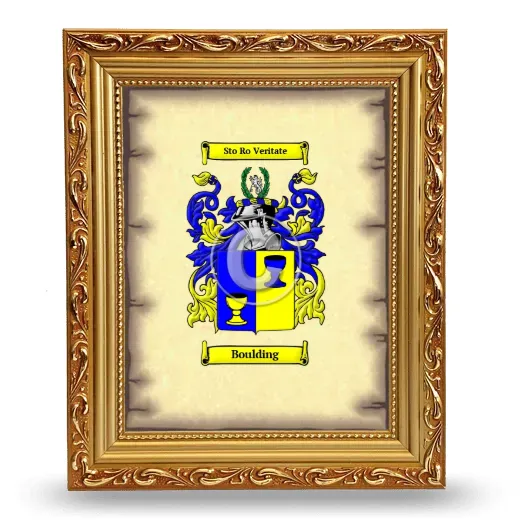 Boulding Coat of Arms Framed - Gold