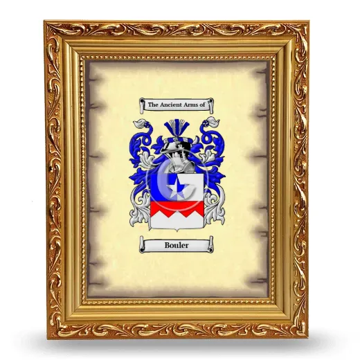 Bouler Coat of Arms Framed - Gold