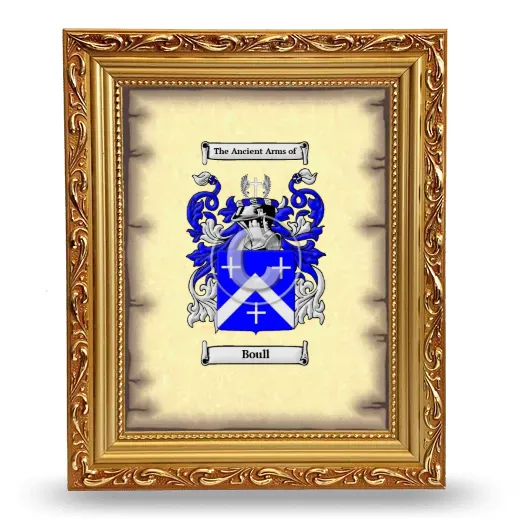 Boull Coat of Arms Framed - Gold