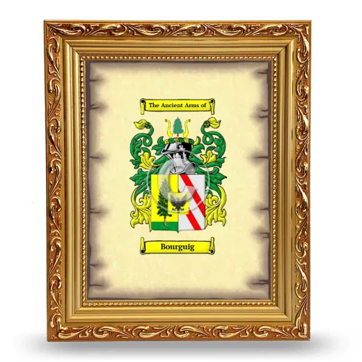 Bourguig Coat of Arms Framed - Gold