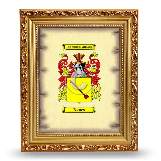 Boutes Coat of Arms Framed - Gold