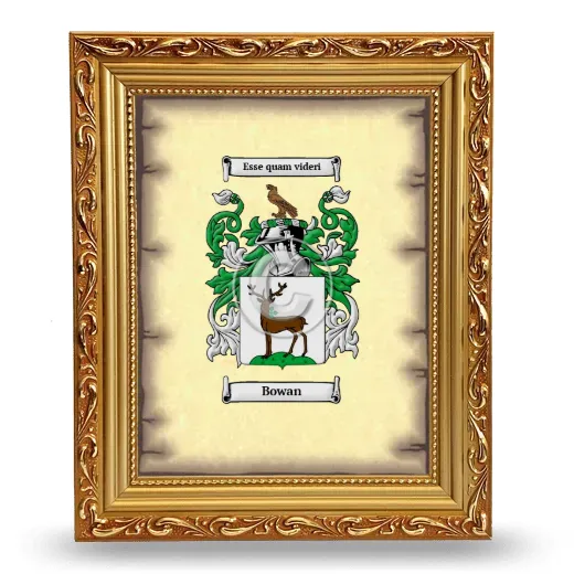 Bowan Coat of Arms Framed - Gold