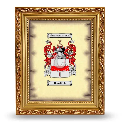 Bowditch Coat of Arms Framed - Gold