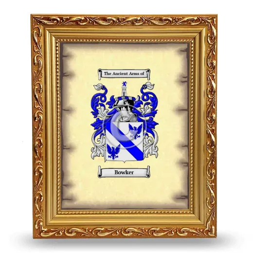 Bowker Coat of Arms Framed - Gold