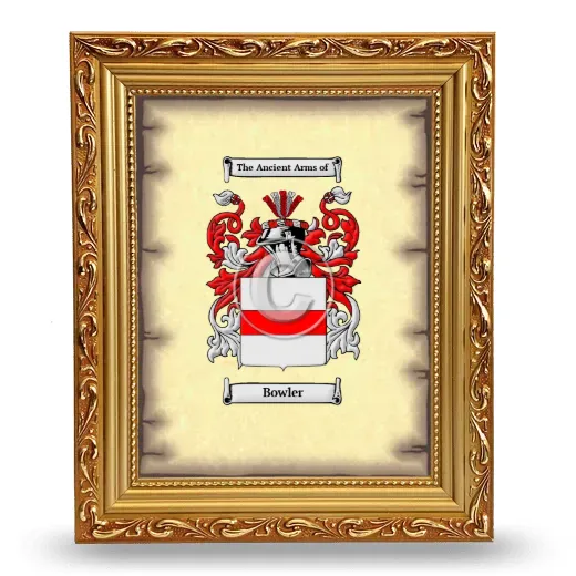 Bowler Coat of Arms Framed - Gold