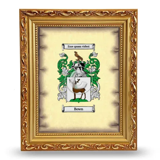 Bown Coat of Arms Framed - Gold
