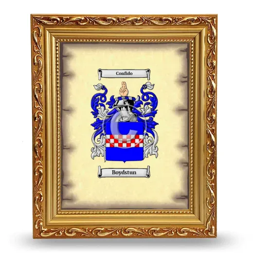 Boydstun Coat of Arms Framed - Gold
