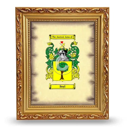 Boyl Coat of Arms Framed - Gold