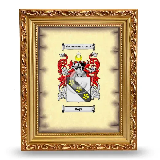Boys Coat of Arms Framed - Gold