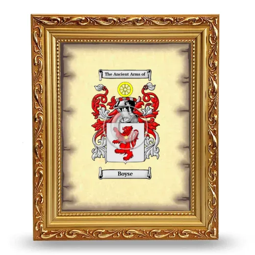 Boyse Coat of Arms Framed - Gold