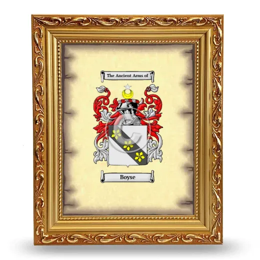 Boyse Coat of Arms Framed - Gold
