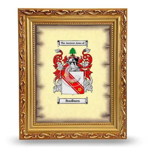 Bradburn Coat of Arms Framed - Gold