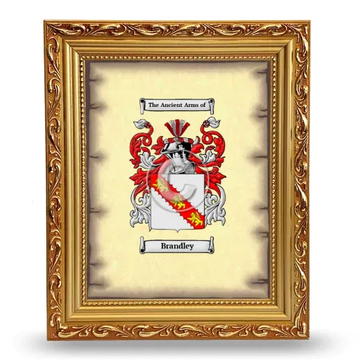 Brandley Coat of Arms Framed - Gold