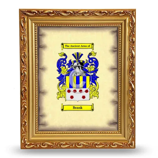 Brank Coat of Arms Framed - Gold