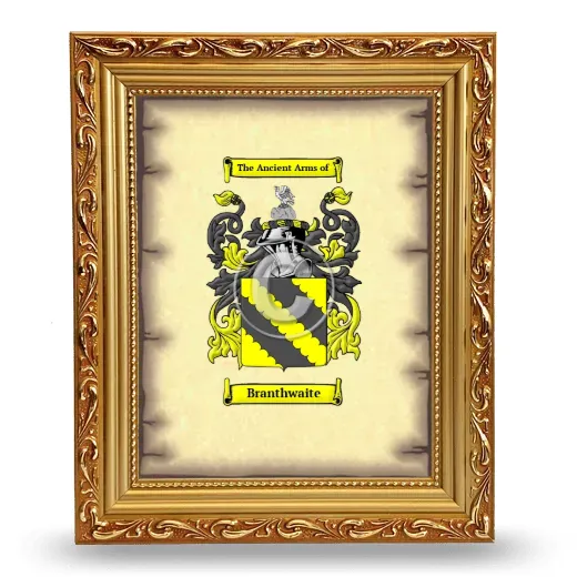 Branthwaite Coat of Arms Framed - Gold